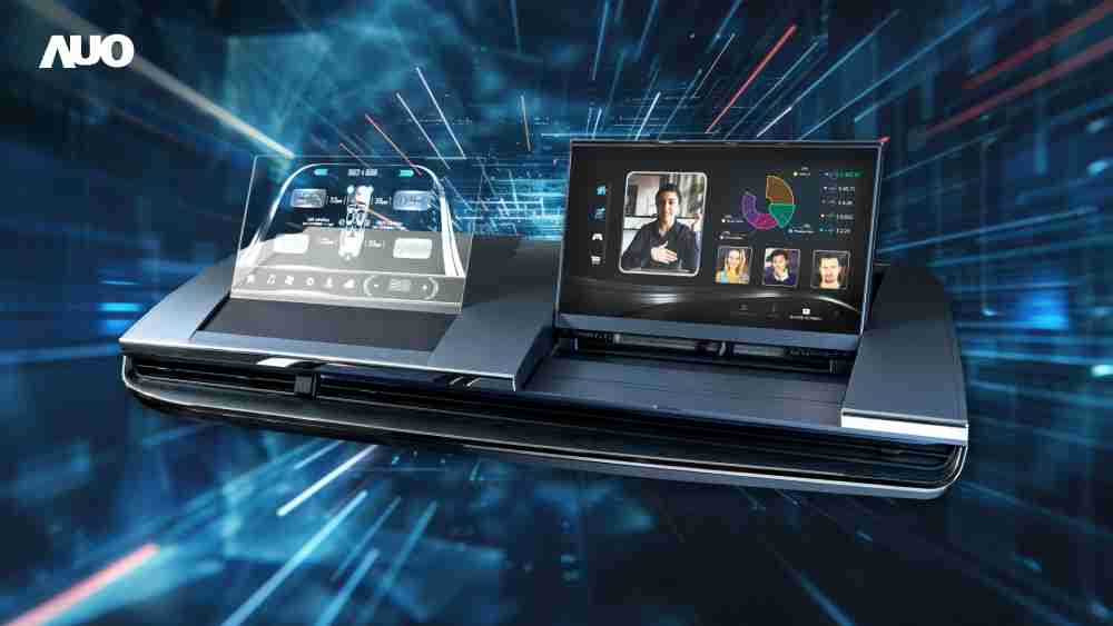 人生就是博Micro LED Display HMI解决方案打造透明Micro LED前座仪表，，，呈现信息并保留驾驶视野开阔；亦为副驾驶座乘客打造收放自如的Micro LED屏幕，，，在不影响显示质量的前提于显示区内建镜头，，让用户能与视讯对象直接眼神接触，，提供绝佳的双向沟通体验