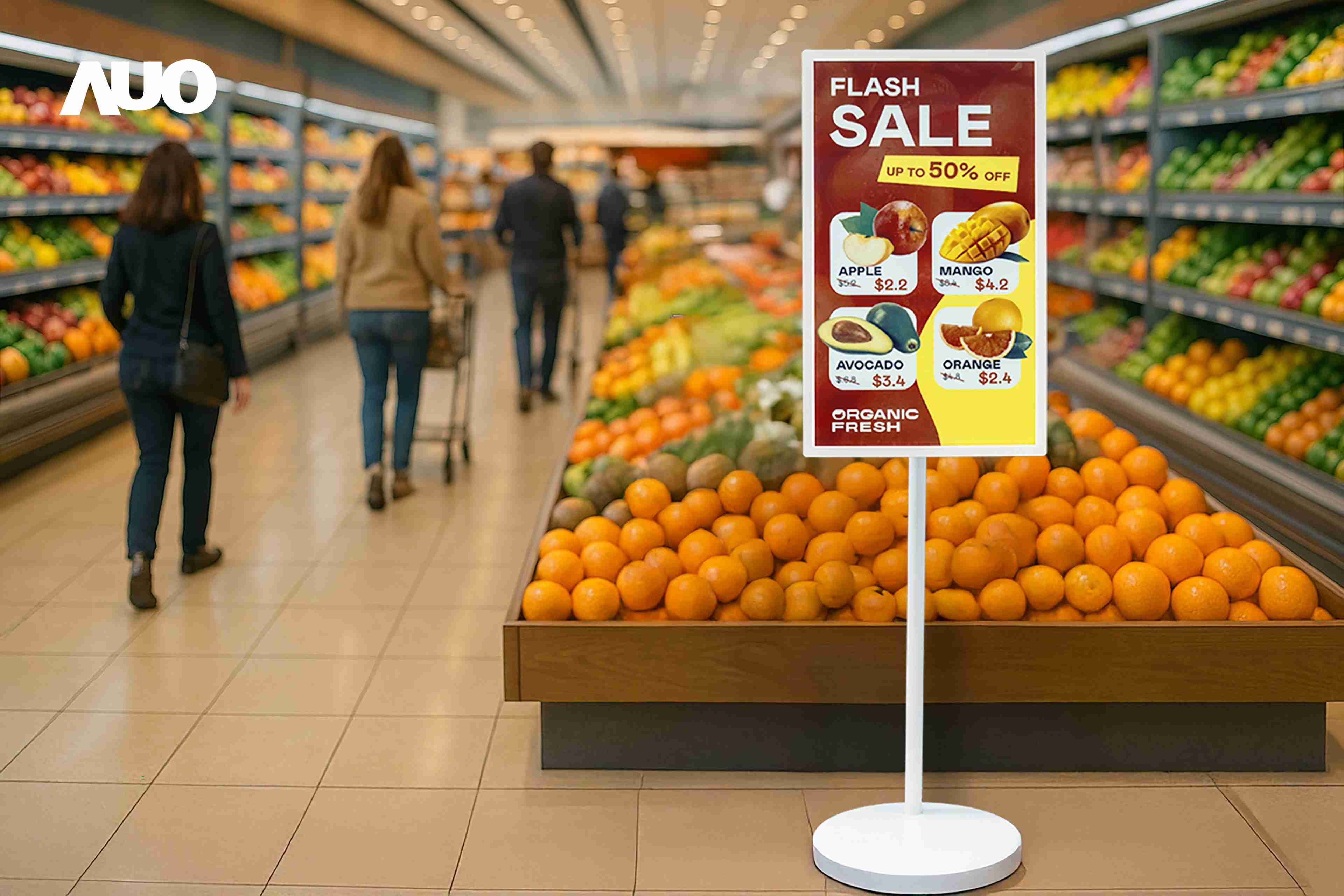 达擎首亮相低功耗、、全彩的〝aecoPost电子纸解决方案〞，，，仅在更新画面时需要微量的电力驱动，，，，无需布建电线的便捷设计，，，，使其可灵活应用、、、、随意置放，，，，并可透过云端或行动装置app，，，轻松管理及排程广告内容，，，晋升店头营销利器。。。