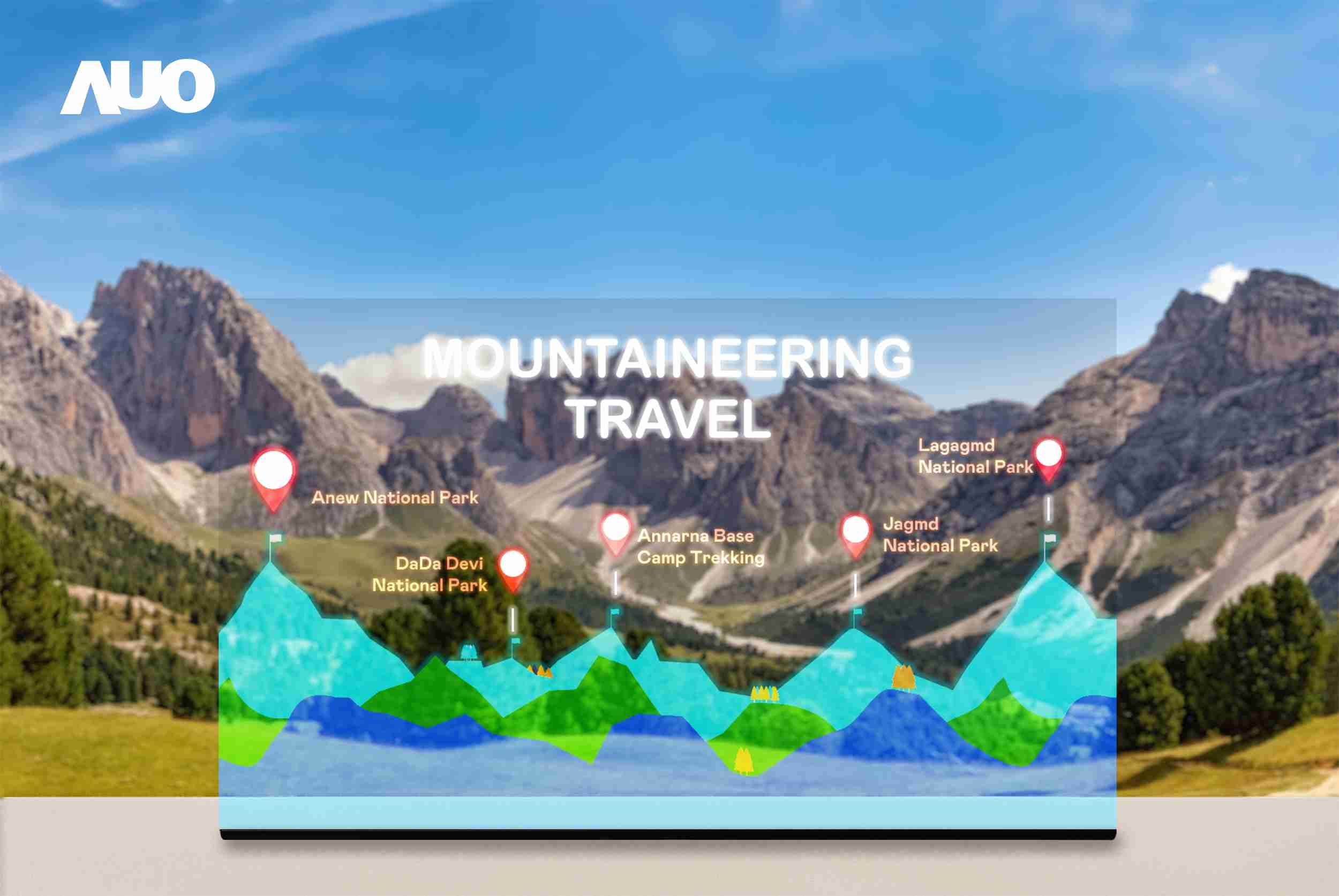 人生就是博展示全球单片尺寸最大(*)42吋透明Micro LED显示器拼接而成的〝64吋透明Micro LED显示器〞，，具备高透明度、、、、1,000 nits高亮度、、、、广色域、、、采用三边无边框的无缝拼接等多重特色，，呈现超高清、、、、细腻画质而不遮挡后方视觉，，，，满足层峰需求，，，可广泛运用于零售、、、艺术展览或商业空间等场域